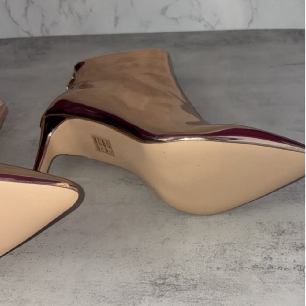 Cape Robbin Metallic Rose Gold Ankle Boots - Picture 6 of 8